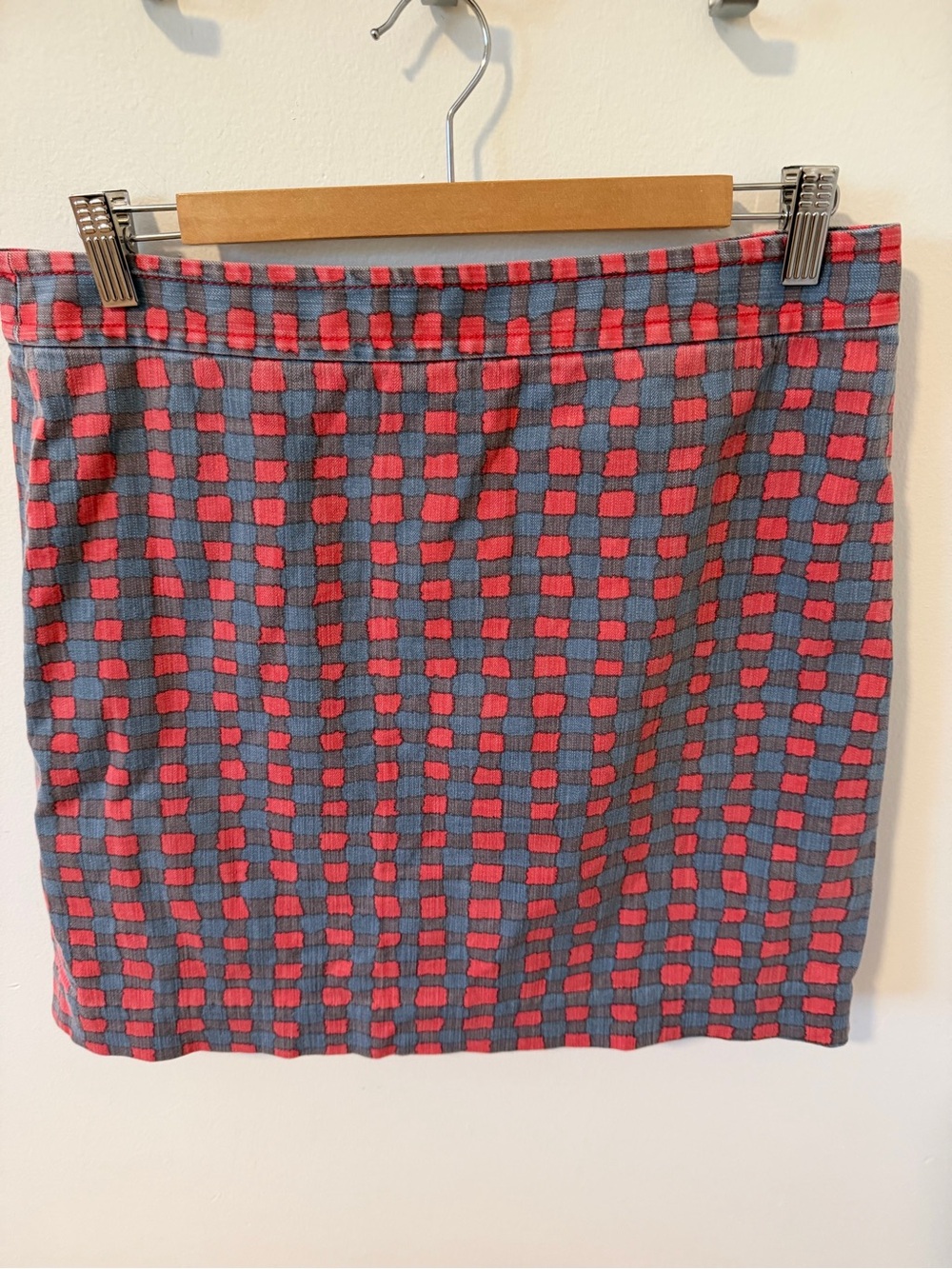 Marc By Marc Jacobs Pink blue  and Gray Checked Mini Skirt